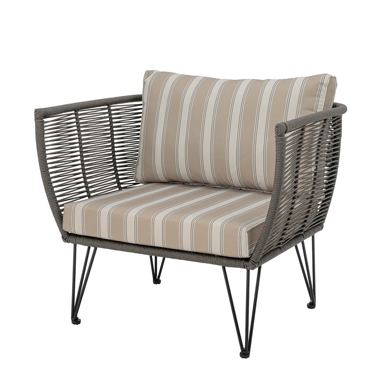 Bloomingville - Mundo Lounge Chair | weiß beige gestreift