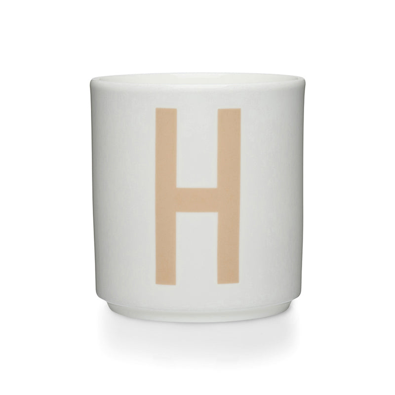 Design Letters - AJ Porzellan Becher A-Z | H / beige/weiß