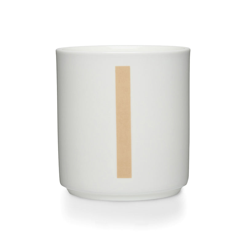 Design Letters - AJ Porzellan Becher A-Z | I / beige/weiß