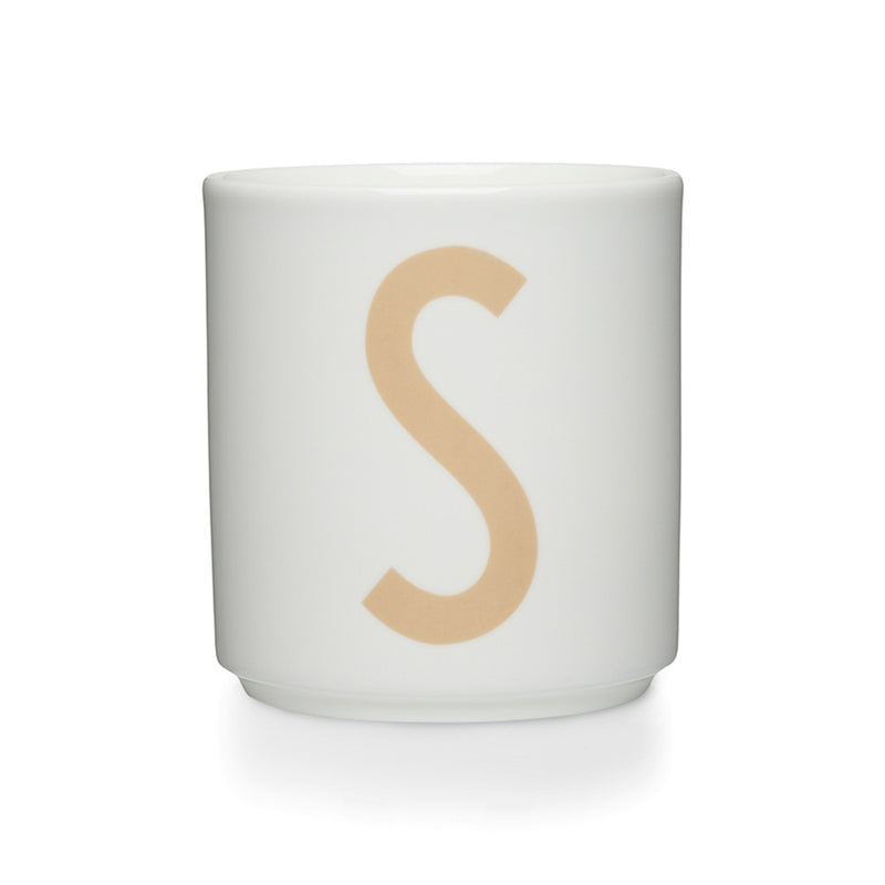 Design Letters - AJ Porzellan Becher A-Z | S / beige/weiß