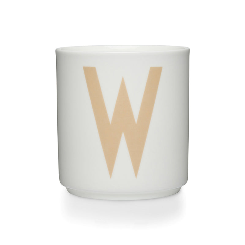 Design Letters - AJ Porzellan Becher A-Z | W / beige/weiß