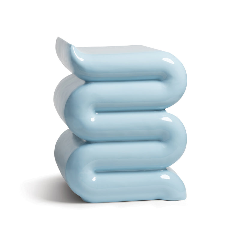 &klevering - Pillar Whip Beistelltisch | H 46 cm / pastel blue