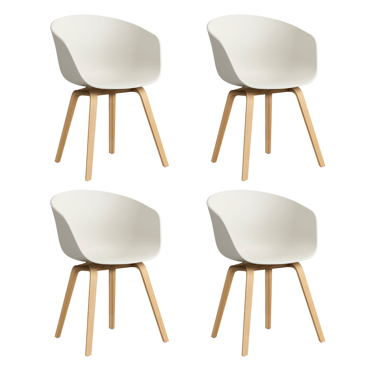 HAY - About A Chair AAC 22 Set | 4er Set / melange cream 2.0 / Eiche lackiert