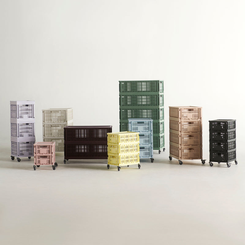 HAY - Colour Crate Korb M mit Deckel und Rollen