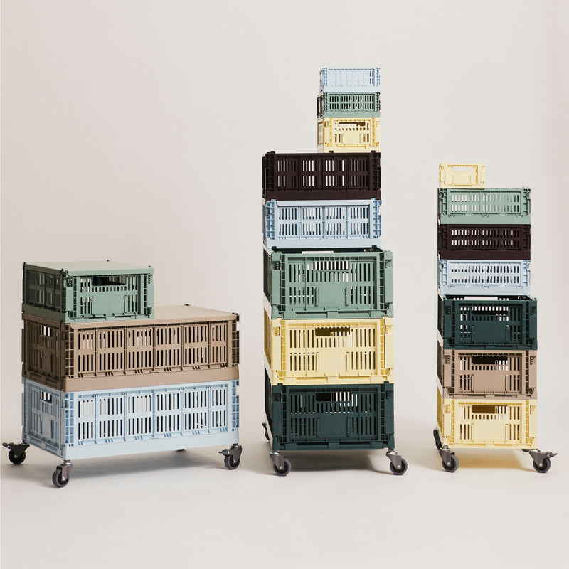 HAY - Colour Crate Korb M mit Deckel und Rollen