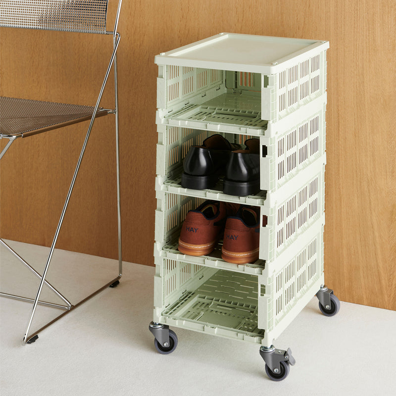 HAY - Colour Crate Korb M mit Deckel und Rollen