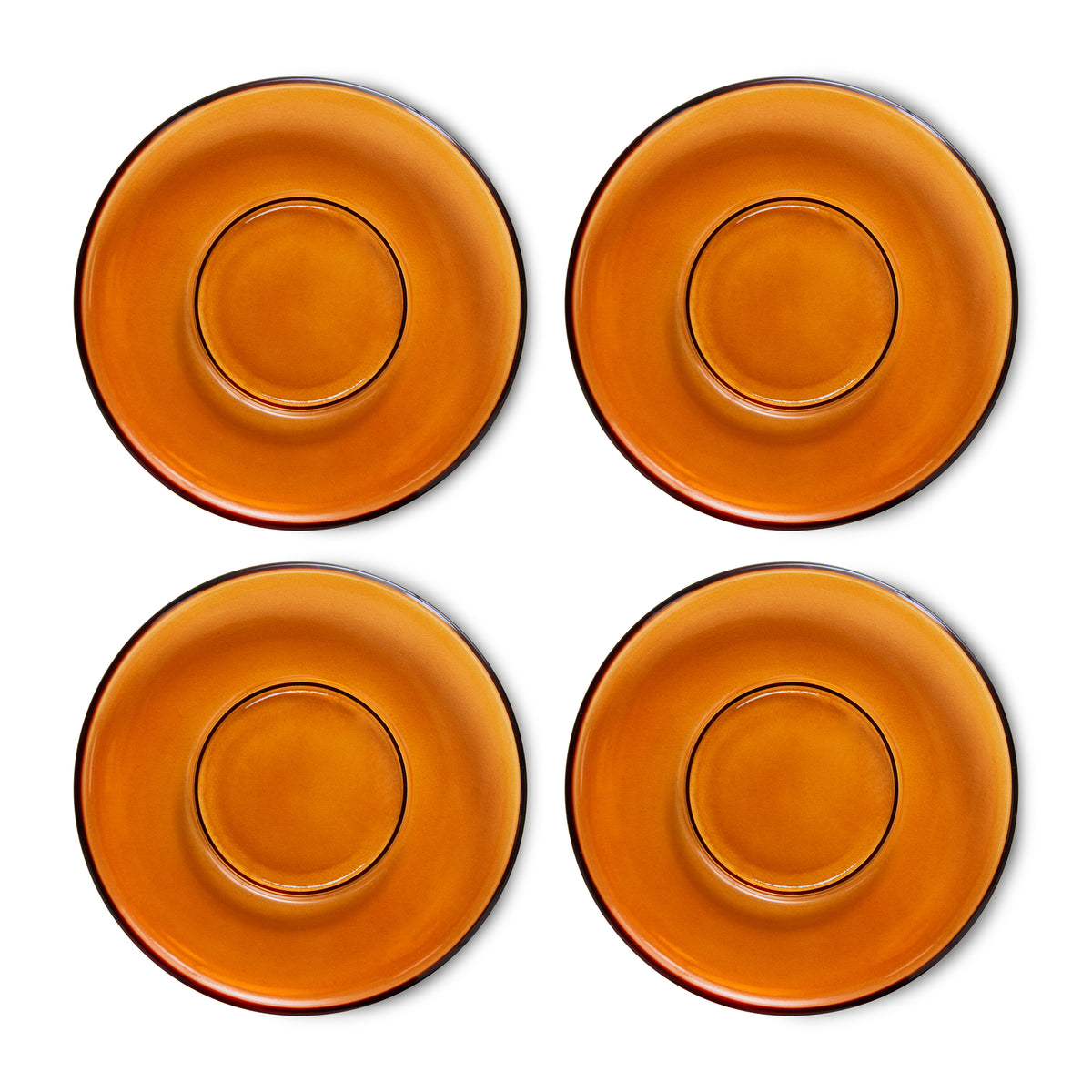 HKliving - 70's Untertassen | amber brown