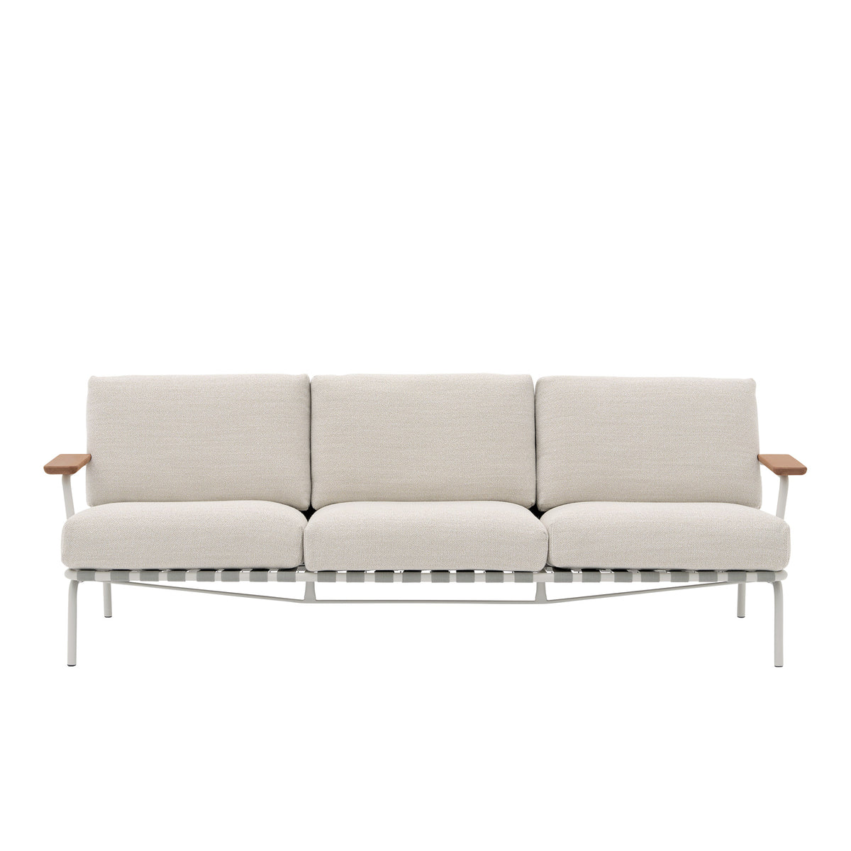 Muuto - Settle Outdoor 3-Sitzer Sofa | grau/grau (Stoff Laze 1)