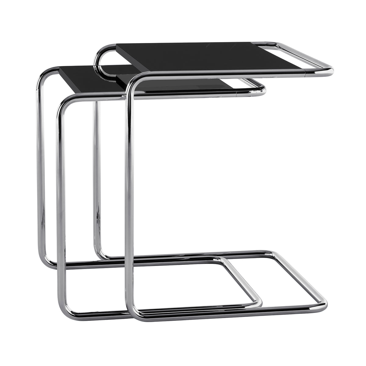 Thonet - JS. THONET by Jil Sander B 97 Beistelltisch | high-gloss graphite blac / Glossy Titan