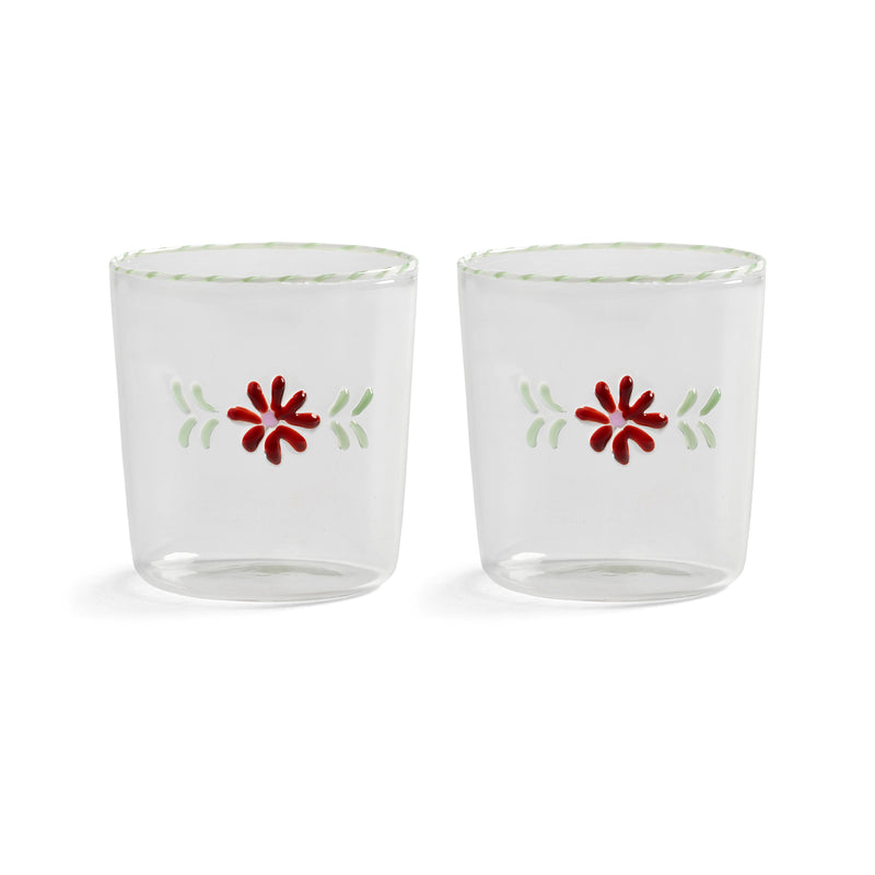 &amp;klevering - Flora Trinkglas | rot